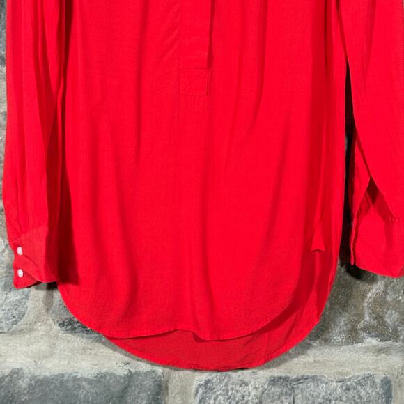 J. Crew Tunic Top Woman's XS Orange Long Sleeve Lightweight Vacation Coastal - Picture 4 of 13